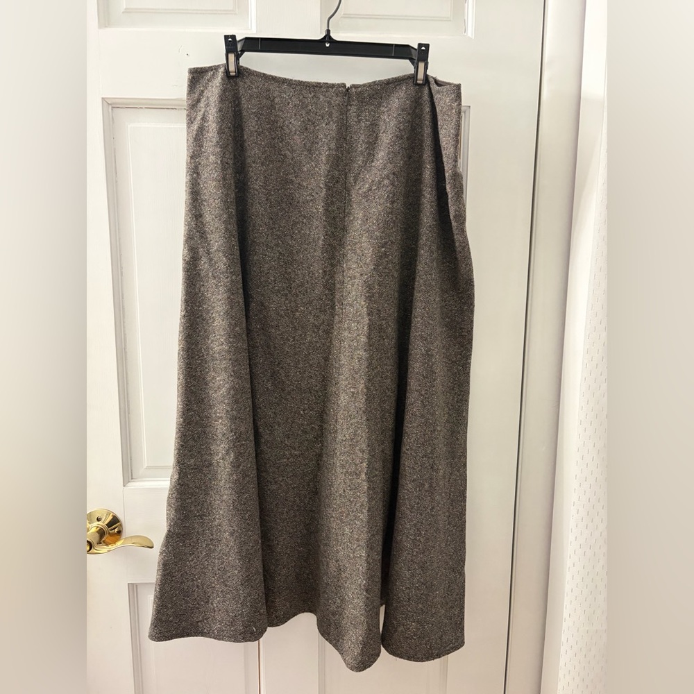 Vintage Jones New York Wool Silk Blend A-Line Midi Skirt Gray 16W - Picture 4 of 6